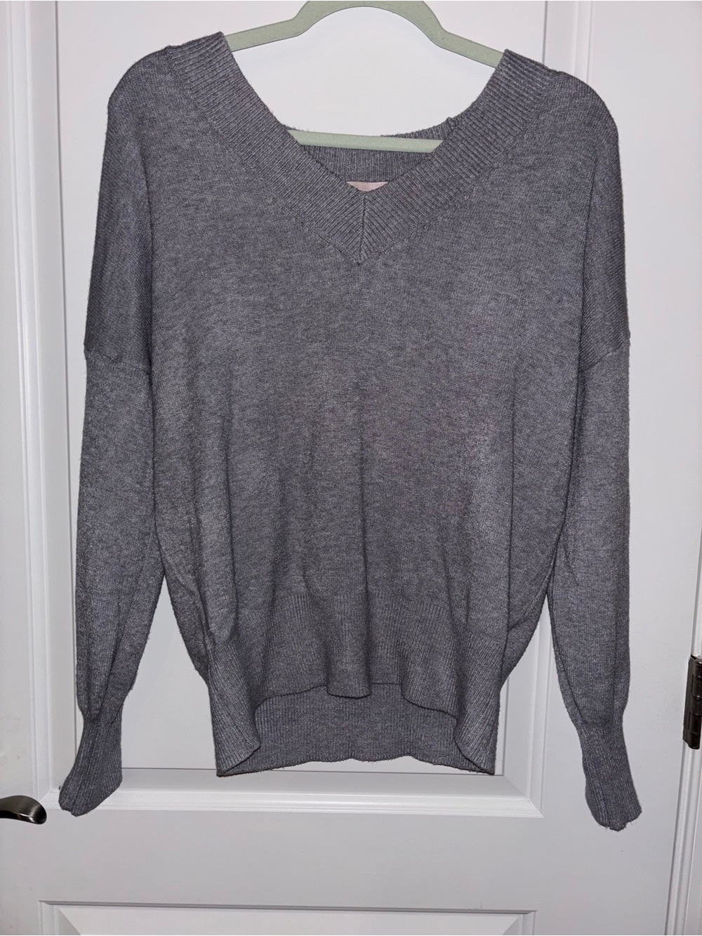 Philosophy Soft Gray V-Neck Sweater
